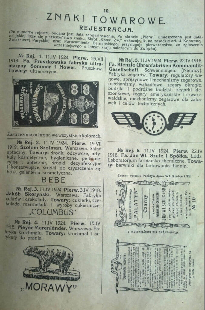pierwszy zarejestrowany znak towarowy
