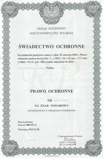 Śweiadectwo ochronne