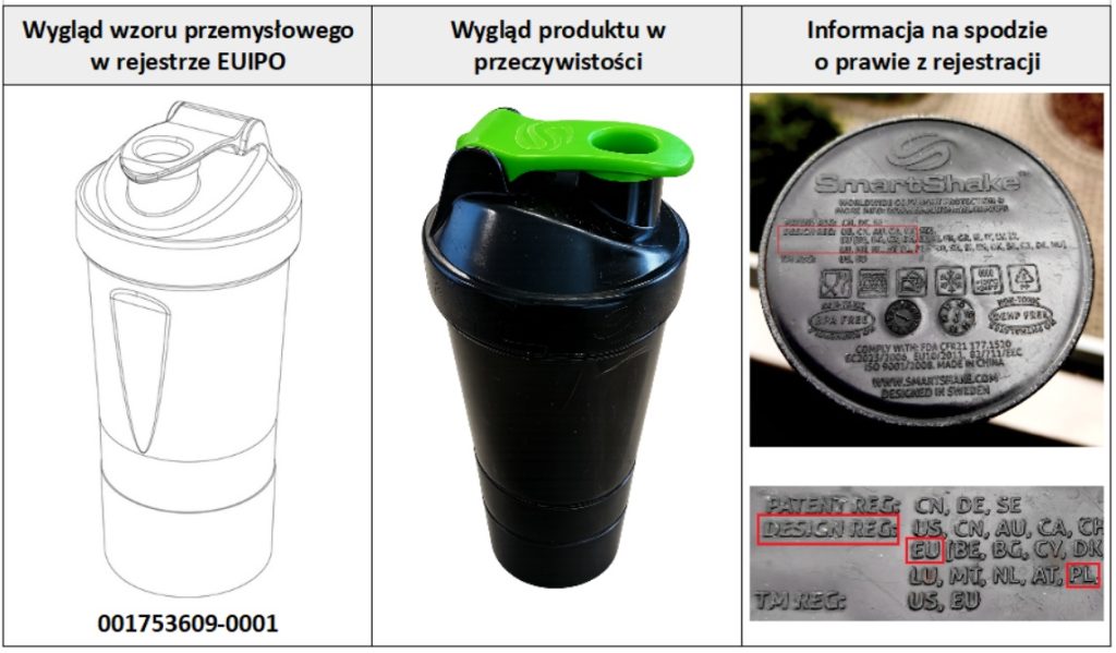 Informacja o&nbsp;przyznaniu prawa z&nbsp;rejestracji do&nbsp;wzoru przemysłowego i&nbsp;znaku towarowego.