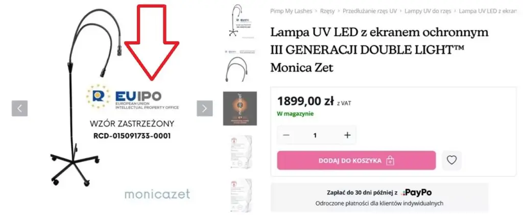 Jaki symbol ma być przy zarejestrowanym wzorze przemysłowym?
